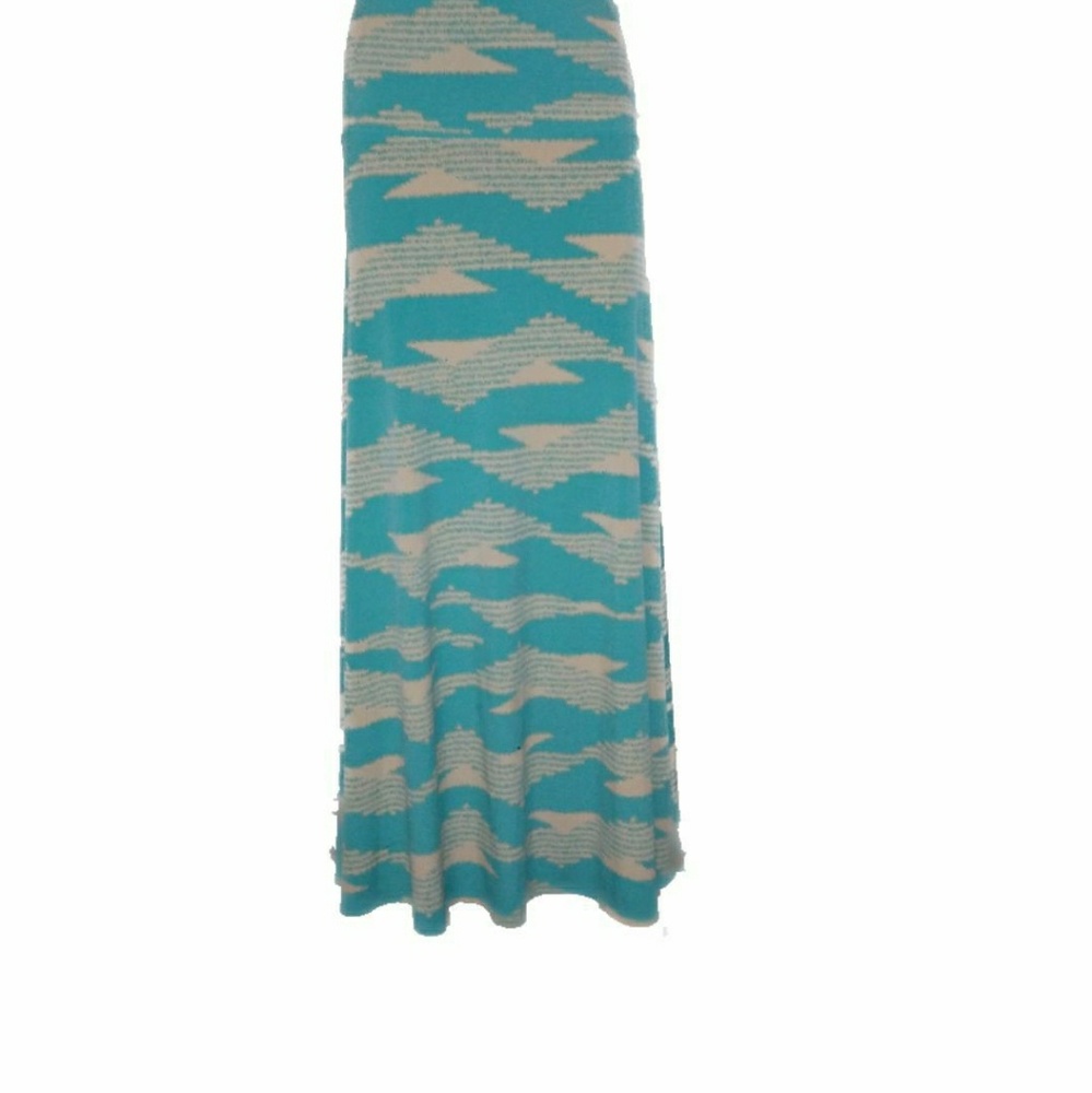 LuLaRoe Green and Cream Max Skirt